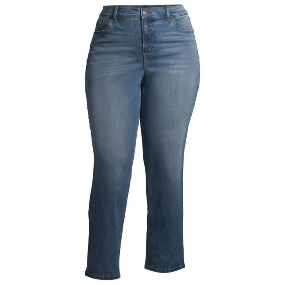 🆕Terra & Sky Women's Plus Size Core Denim Tummy Control Straight Jeans Size: 26W